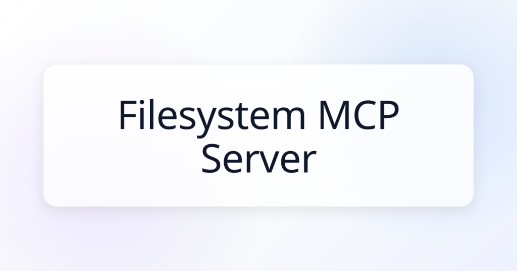 filesystem MCP Server
