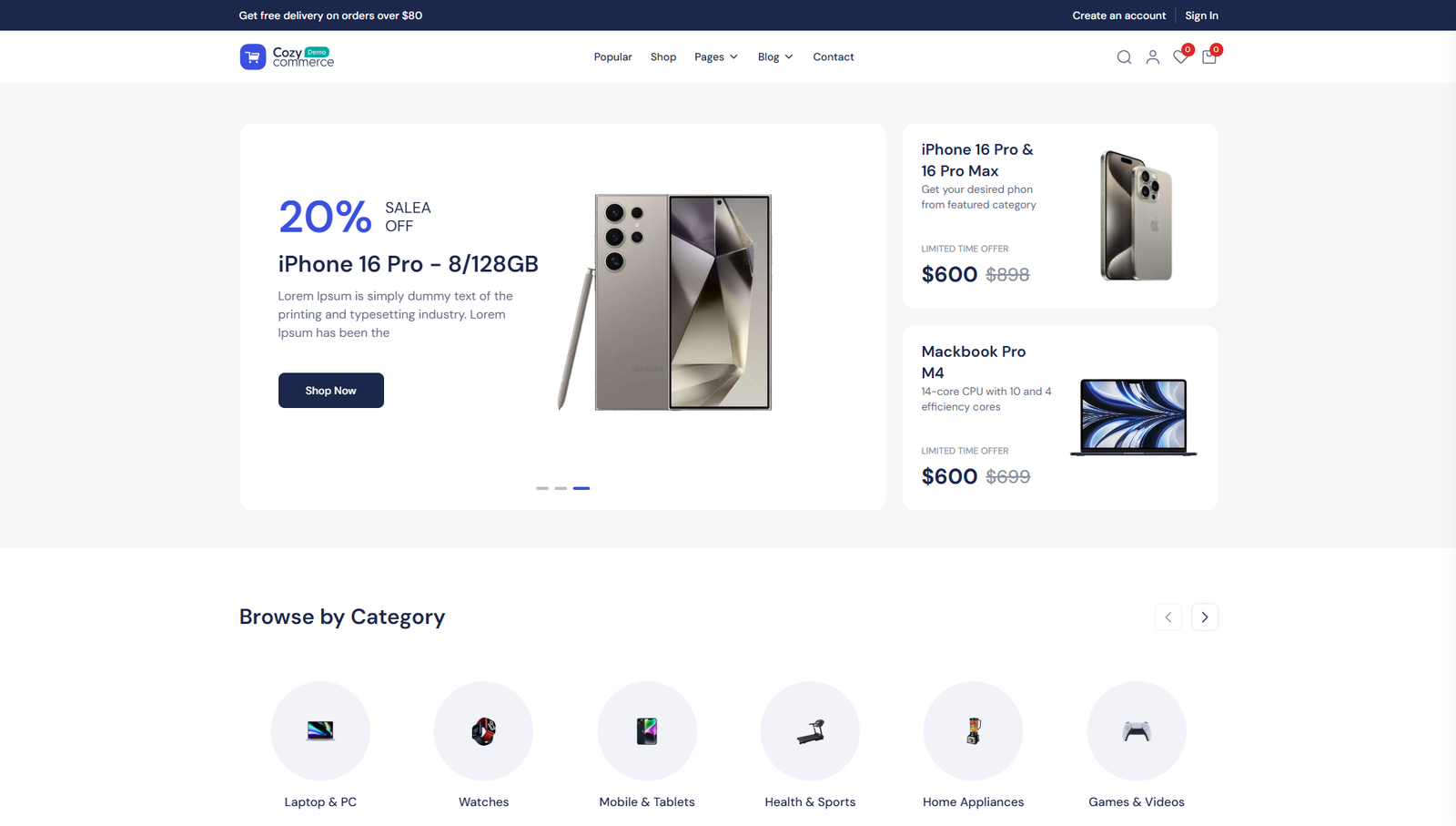 CozyCommerce Next.js E-commerce Template