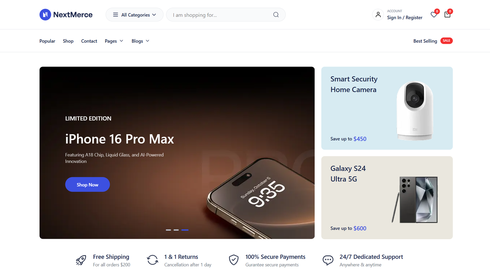 NextMerce Next.js E-commerce Template