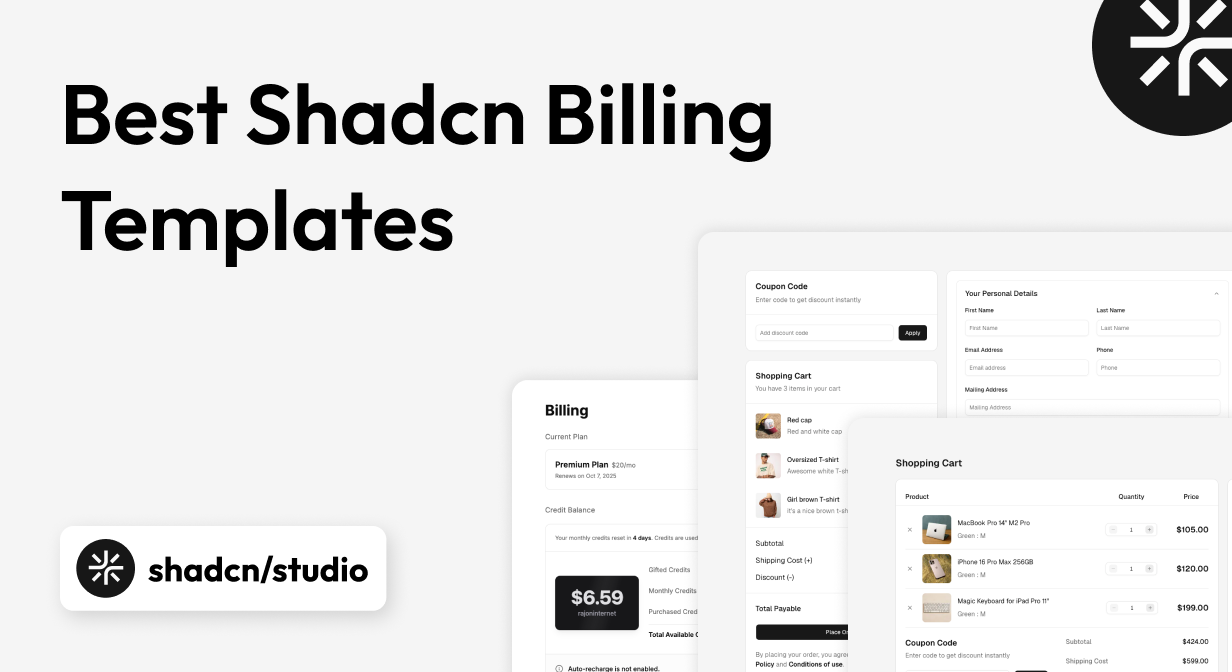 Best Shadcn Billing Templates
