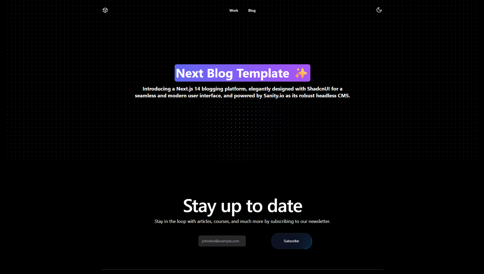 Next Shadcn Sanity Blog template