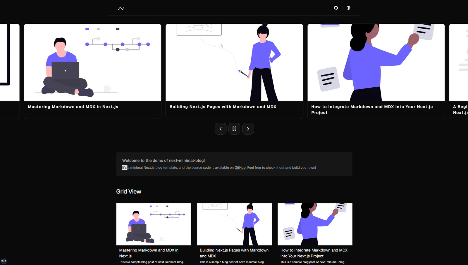 Next Minimal shadcn blog template