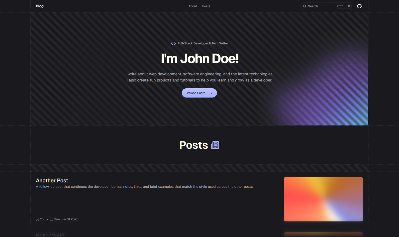 shadcn blog shadcn blog template
