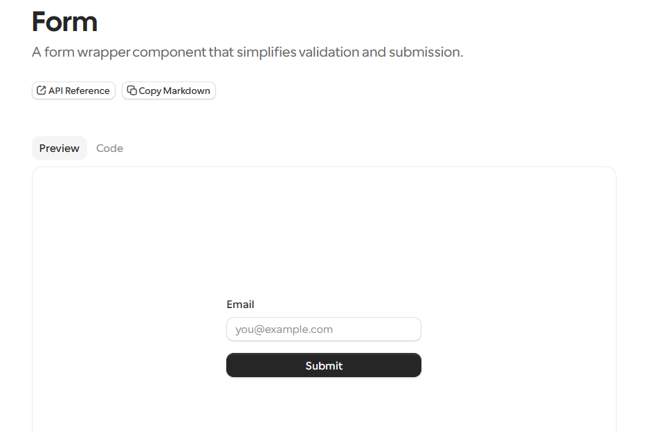 Coss UI Form component