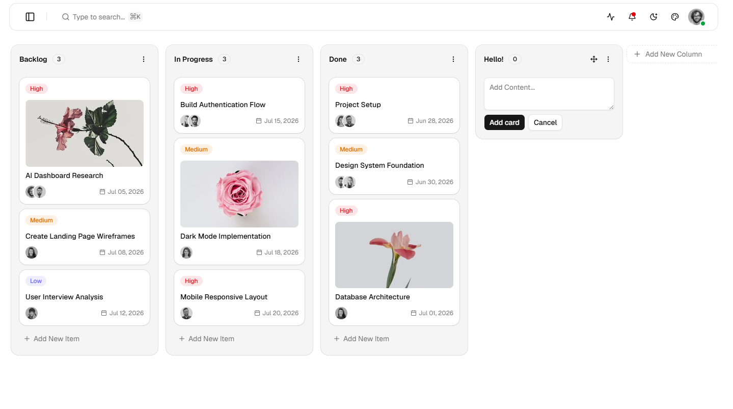 AdminCN Shadcn admin dashboard template