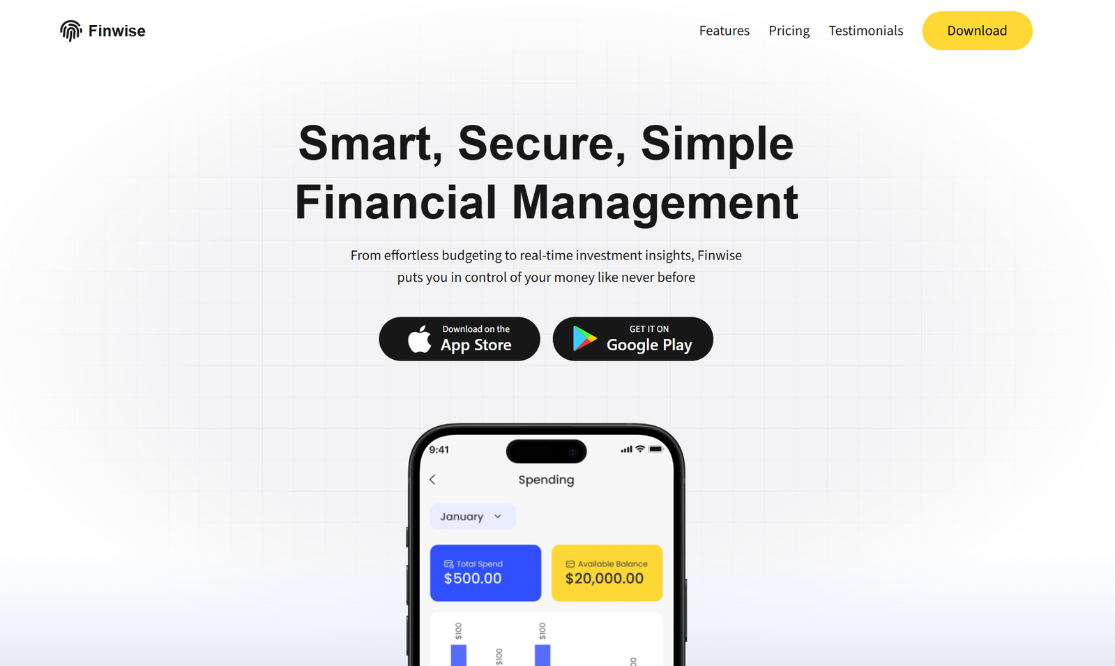 Finwise free Next.js landing page template