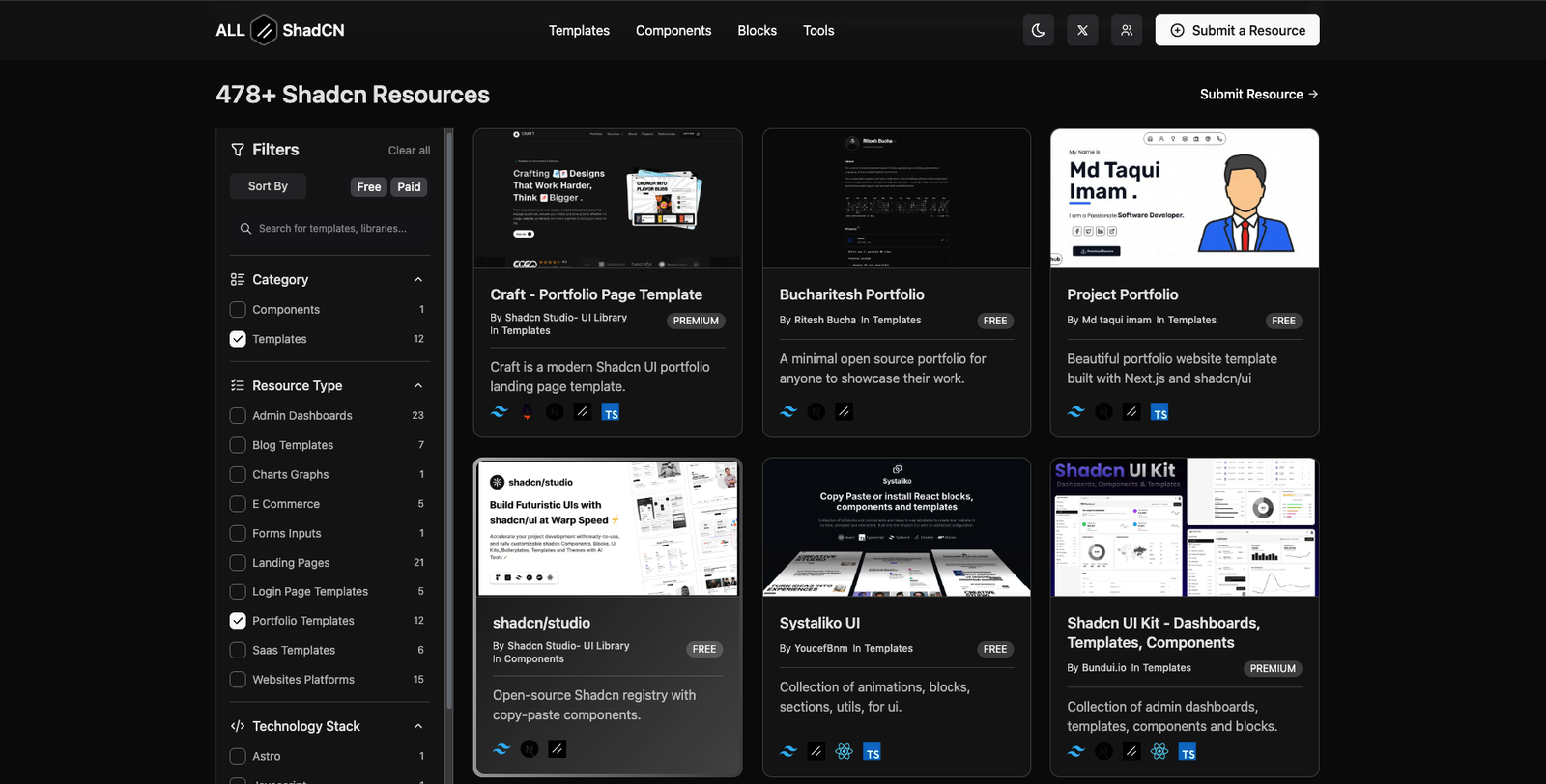 AllShadCN - Curated Hub of Shadcn Resources