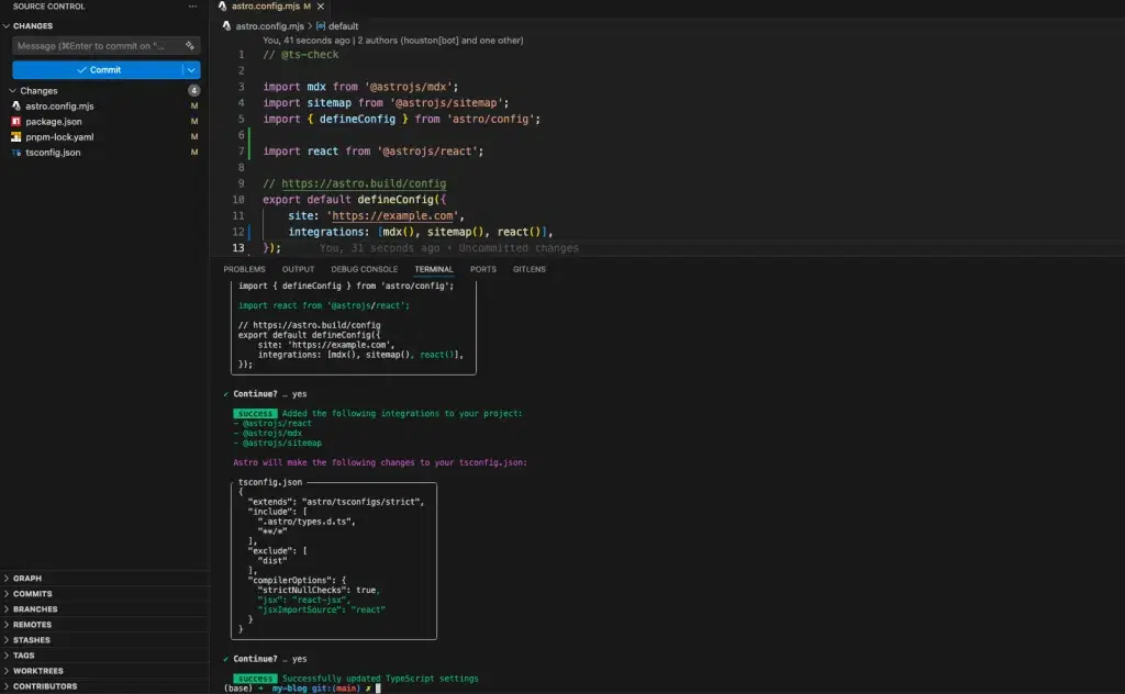 building astro blog template