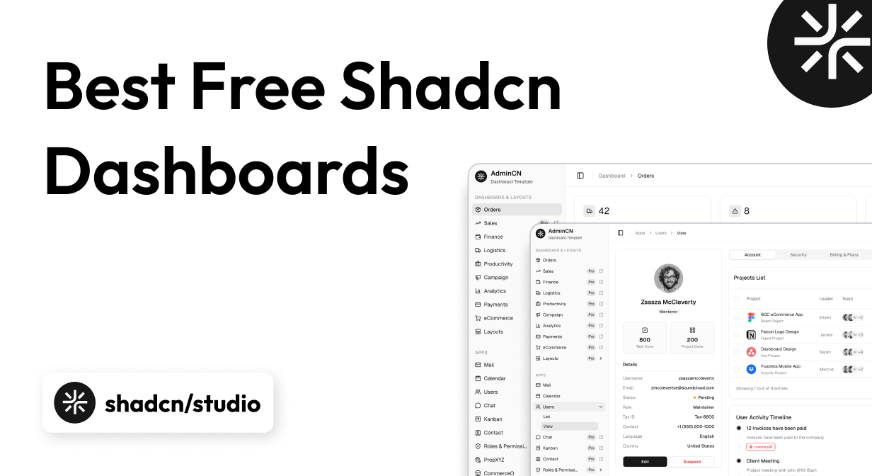 Best Free Shadcn Dashboards in 2026