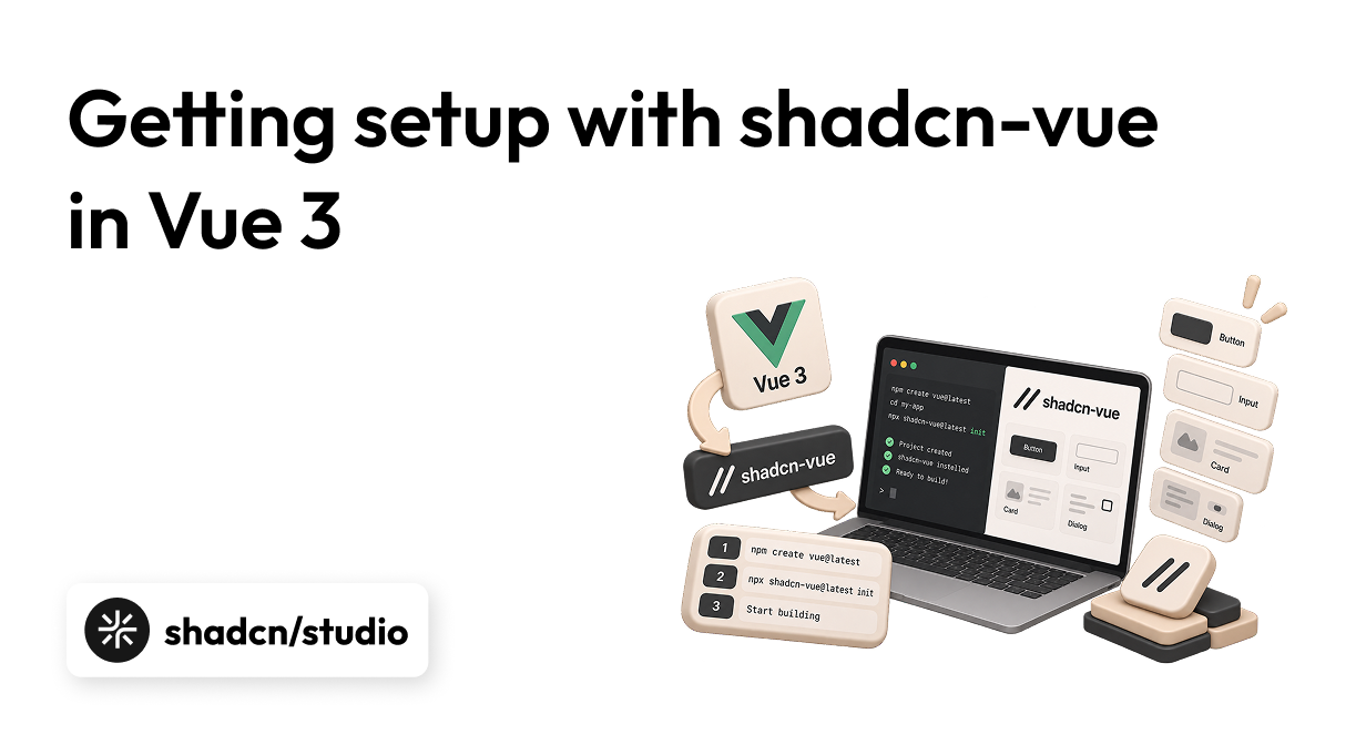 Reusable interface components flowing into a Vue application workspace