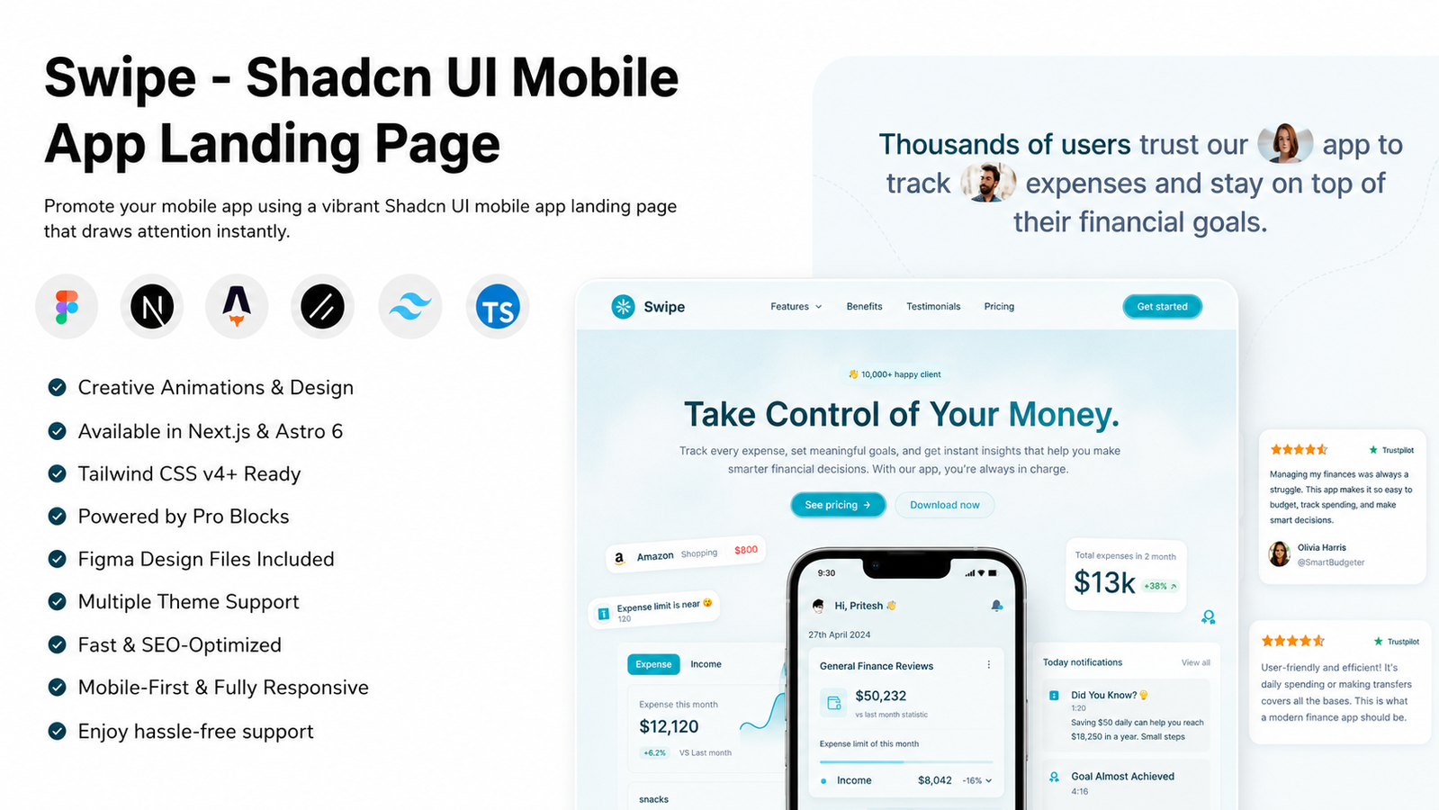 Swipe Mobile App Template