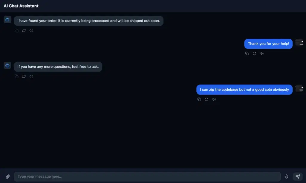shadcn style chat ui