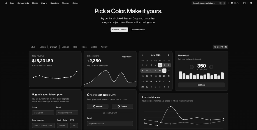 shadcn theme - Shadcn color picker
