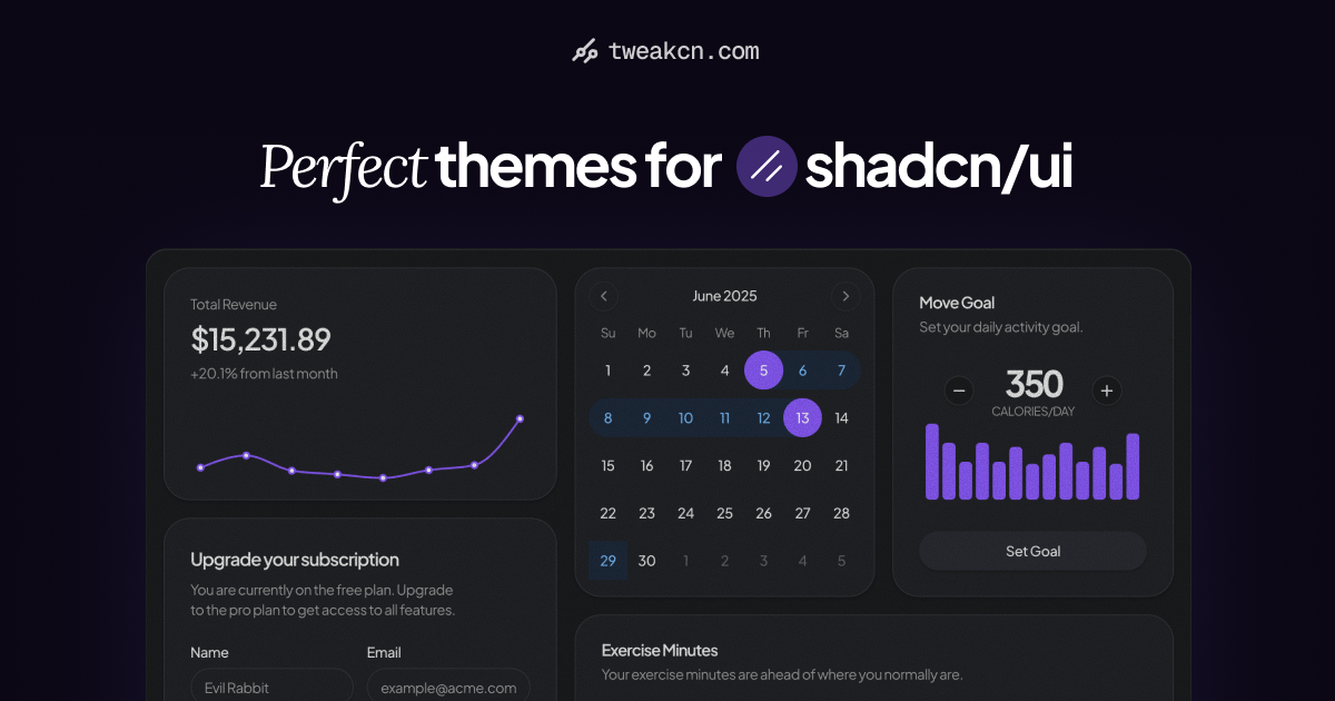 tweakcn react shadcn component libraries