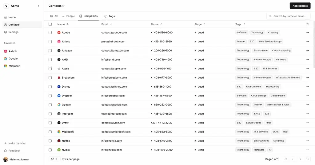 shadcn sidebar example