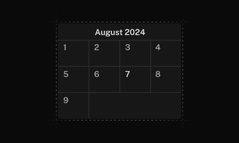Shadcn Calendar component preview