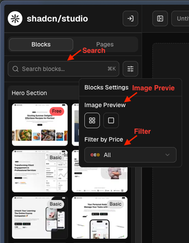blocks filter dark