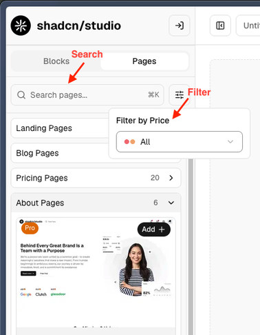 pages filter light