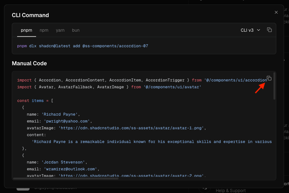 copy component dark