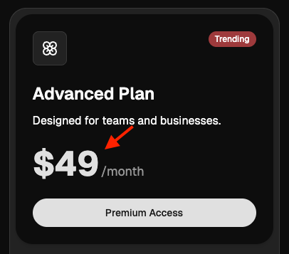 Number ticker in dark mode