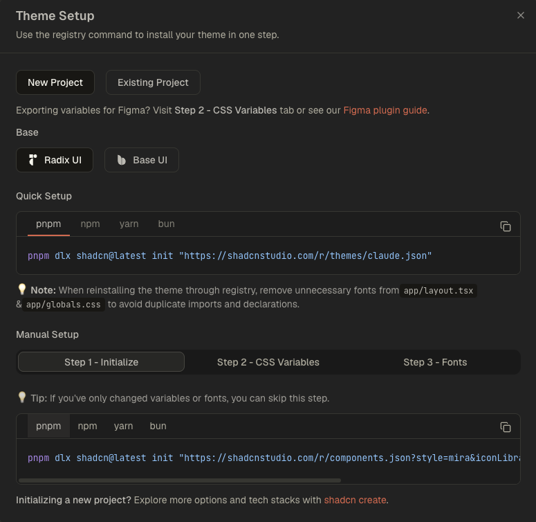 Copy theme dialog dark