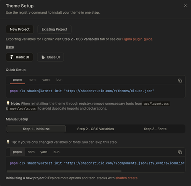 Copy theme dialog
