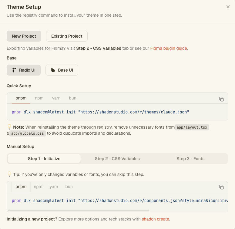 Copy theme dialog