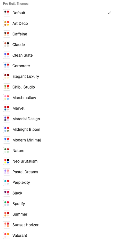 Theme Generator presets