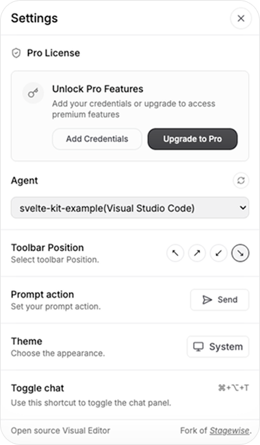 Toolbar Settings