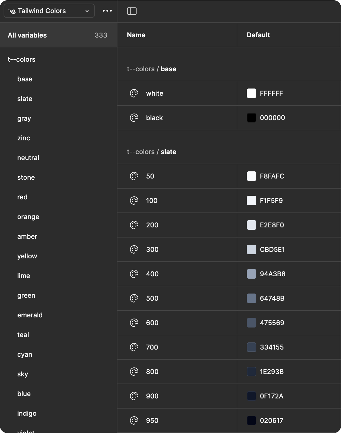 Tailwind Color Variables
