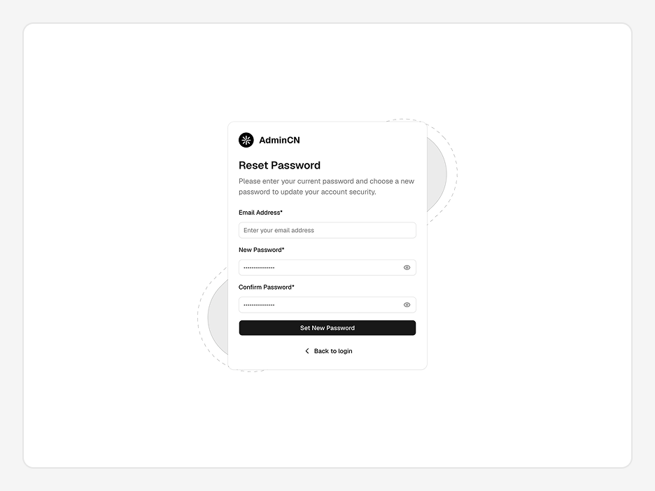 Reset Password Page