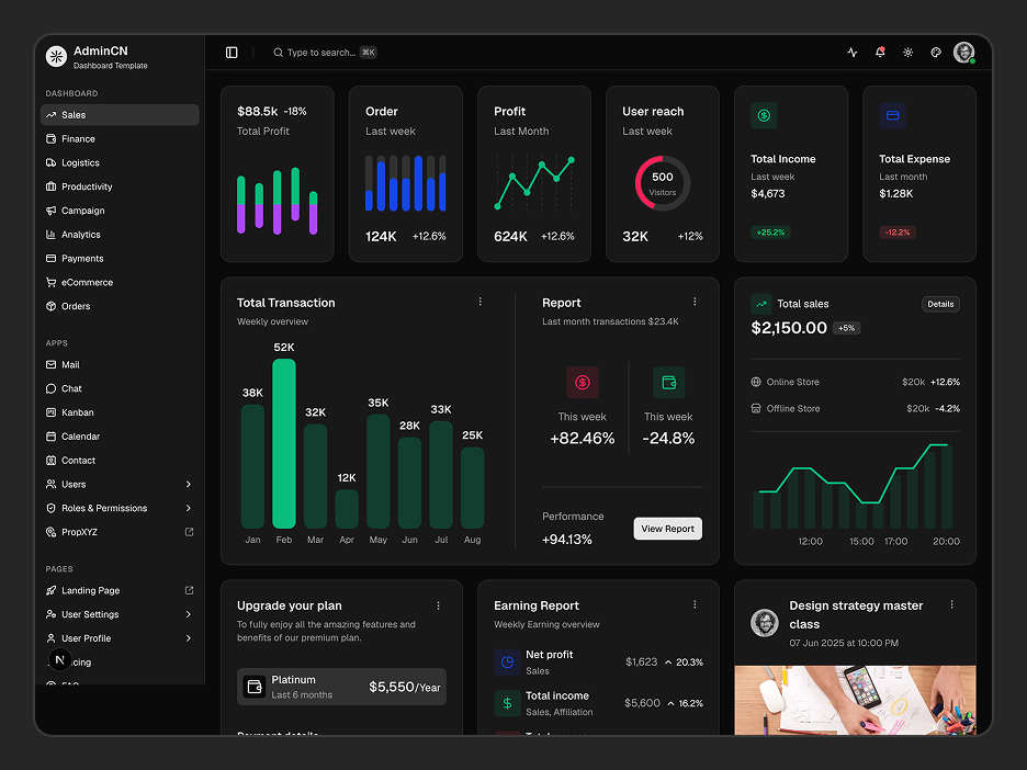 Full Navbar Layout