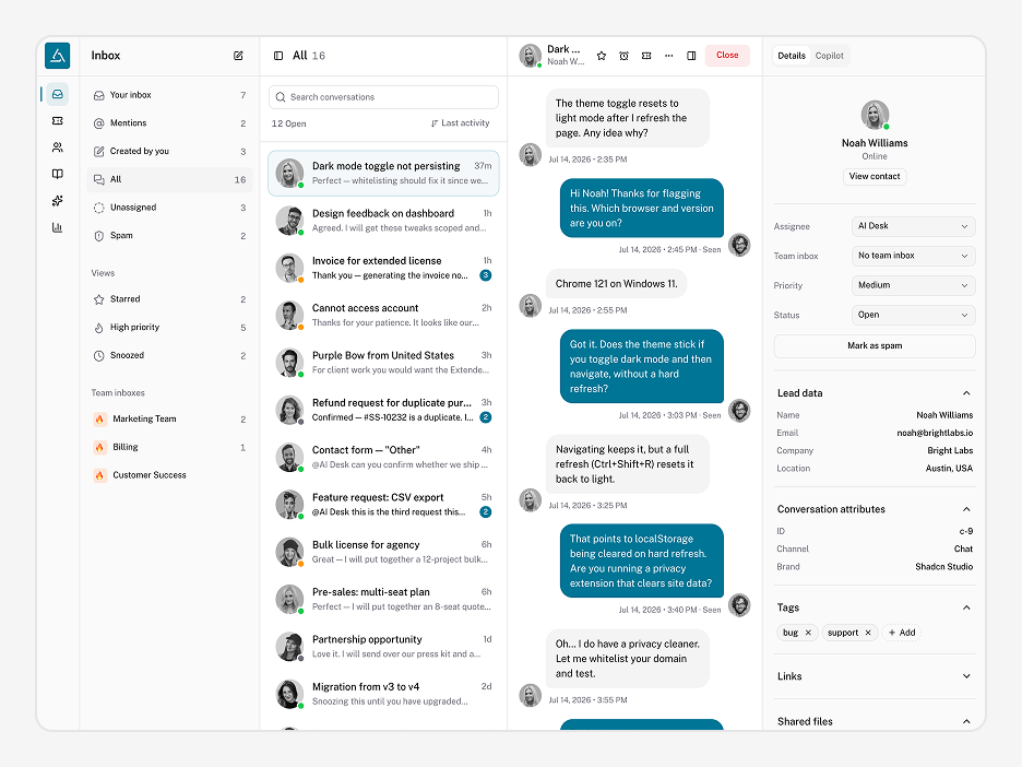 Inbox Page