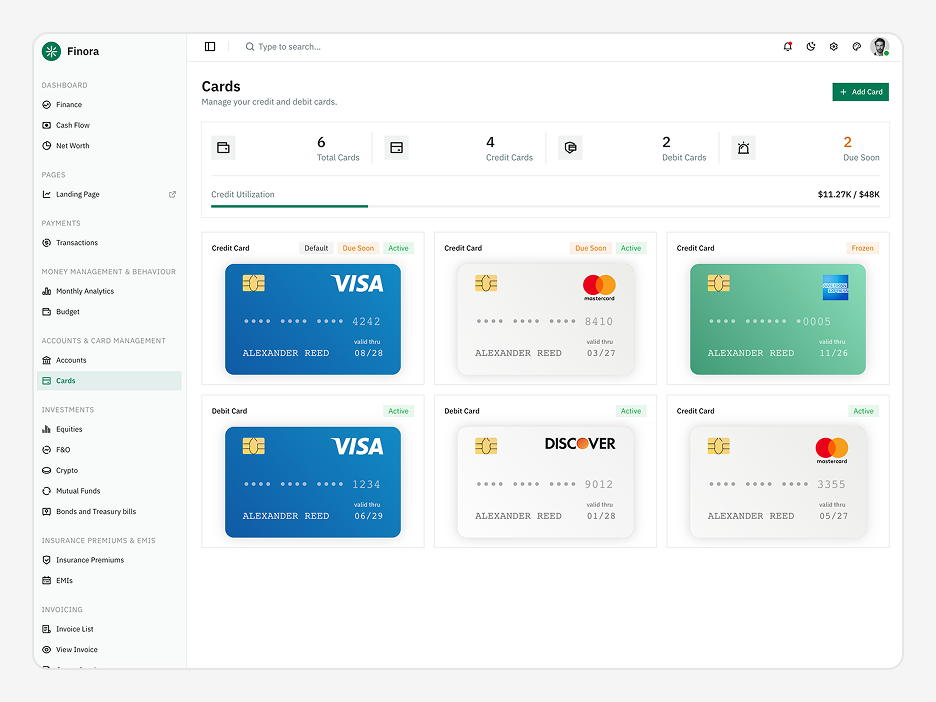 Cards Page