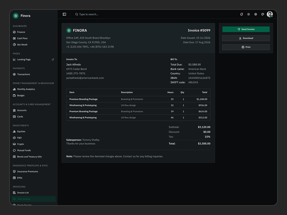 View Invoice Page
