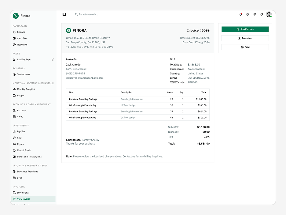 View Invoice Page