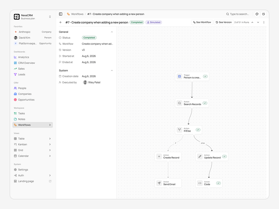 Workflow Run Detail Page