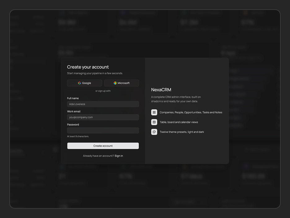 Sign Up Page