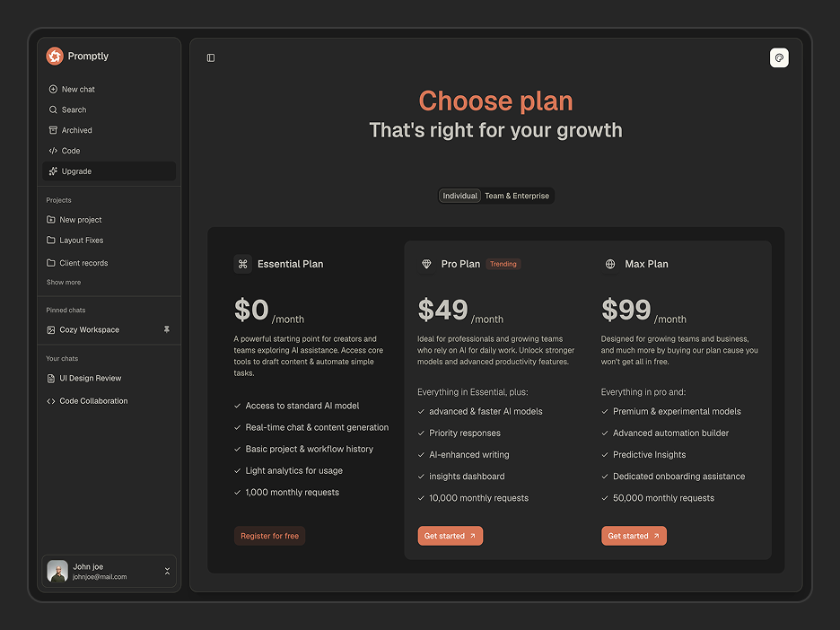 Pricing Page