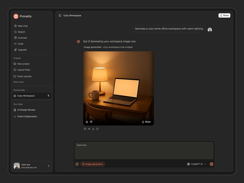 Image Generation Chat Page