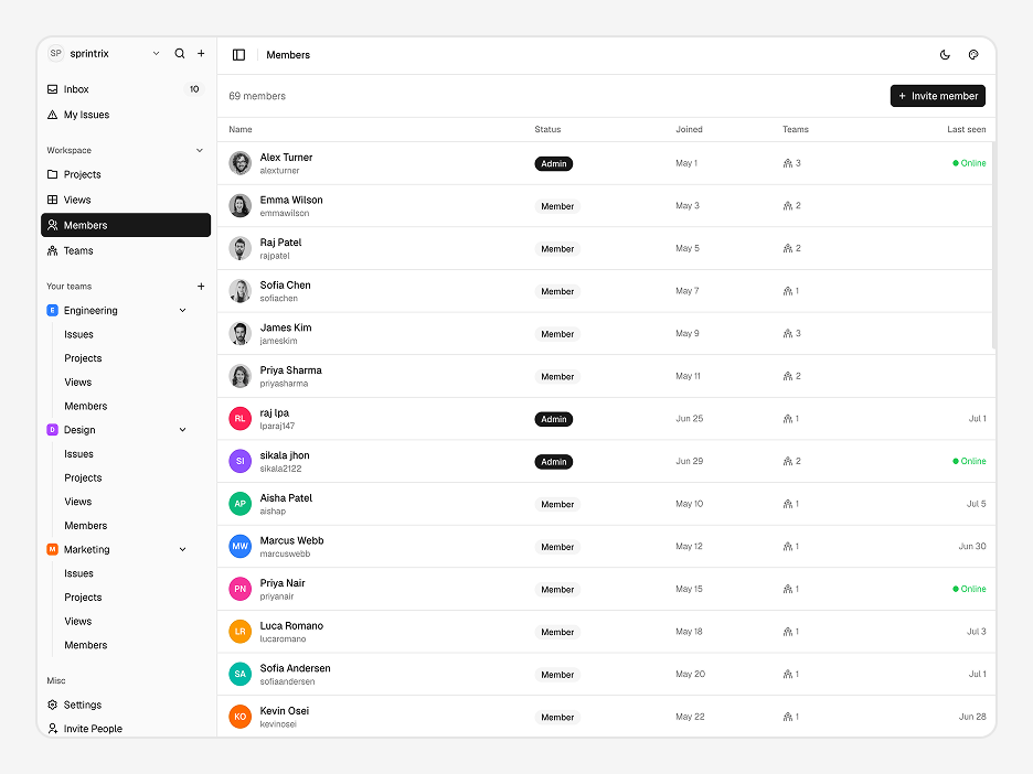 Members Page