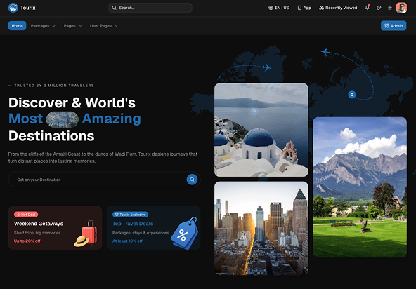Tourix - Shadcn Travel Management App Template-small-image-1