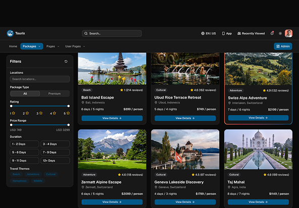 Tourix - Shadcn Travel Management App Template-small-image-2