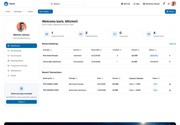 Tourix - Shadcn Travel Management App Template-small-image-5