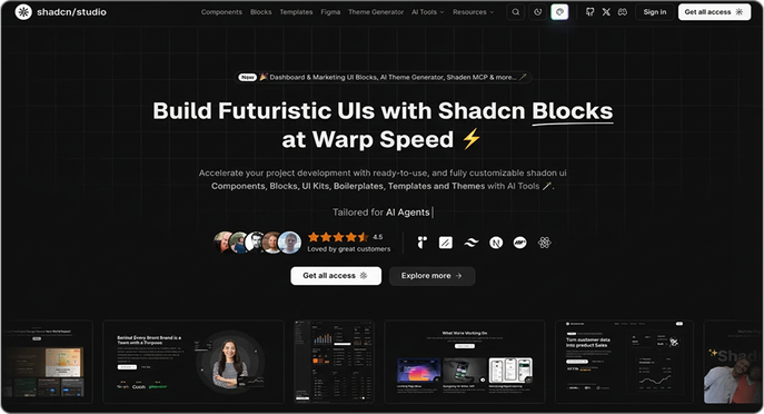 shadcn/studio feature image dark
