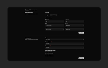 Account Settings Blocks