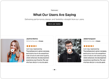 Marketing Testimonials Component