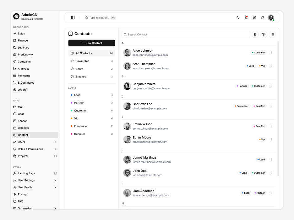 Contacts App