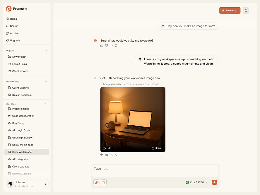 Promptly - Shadcn UI AI Chat App Template-small-image-2