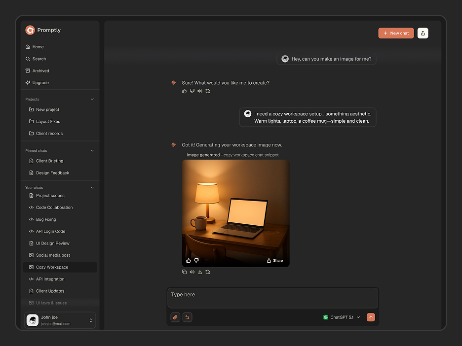 Image Generation Chat Page